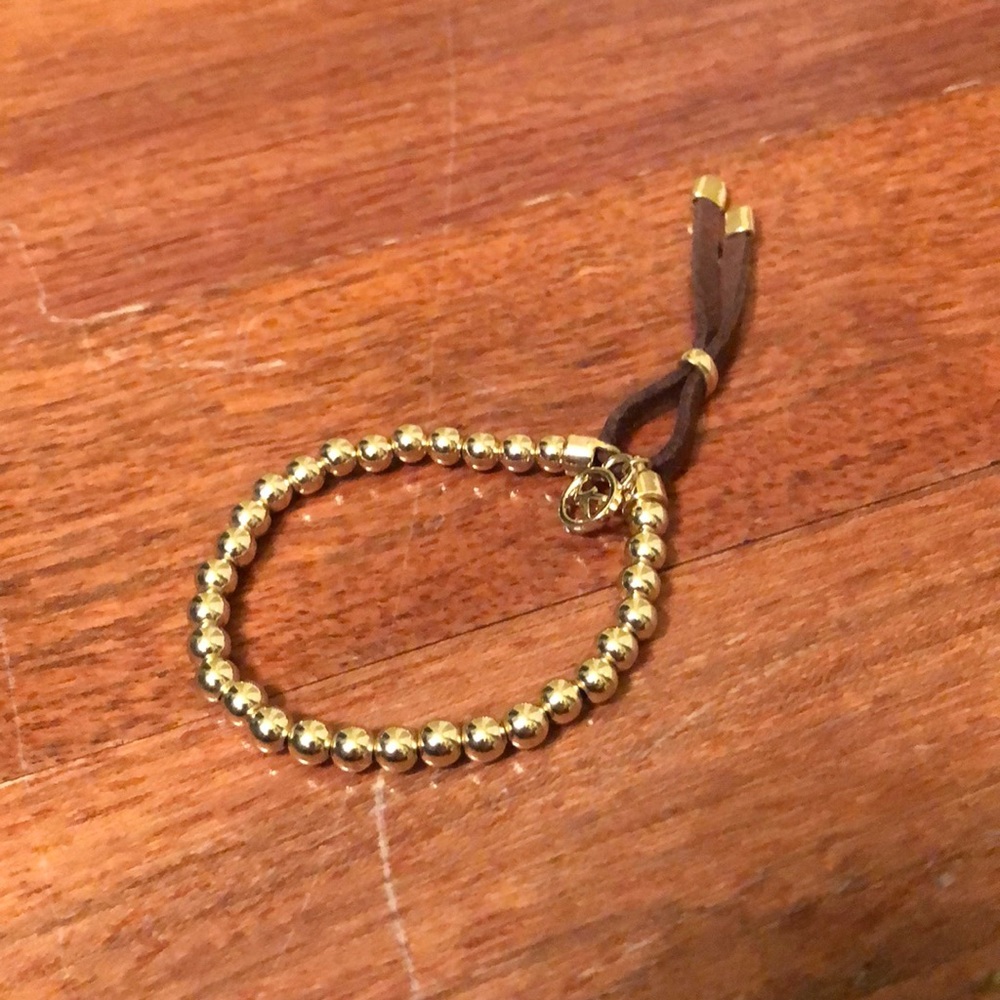 Michael Kors • Gold, Leather Beaded Bracelet